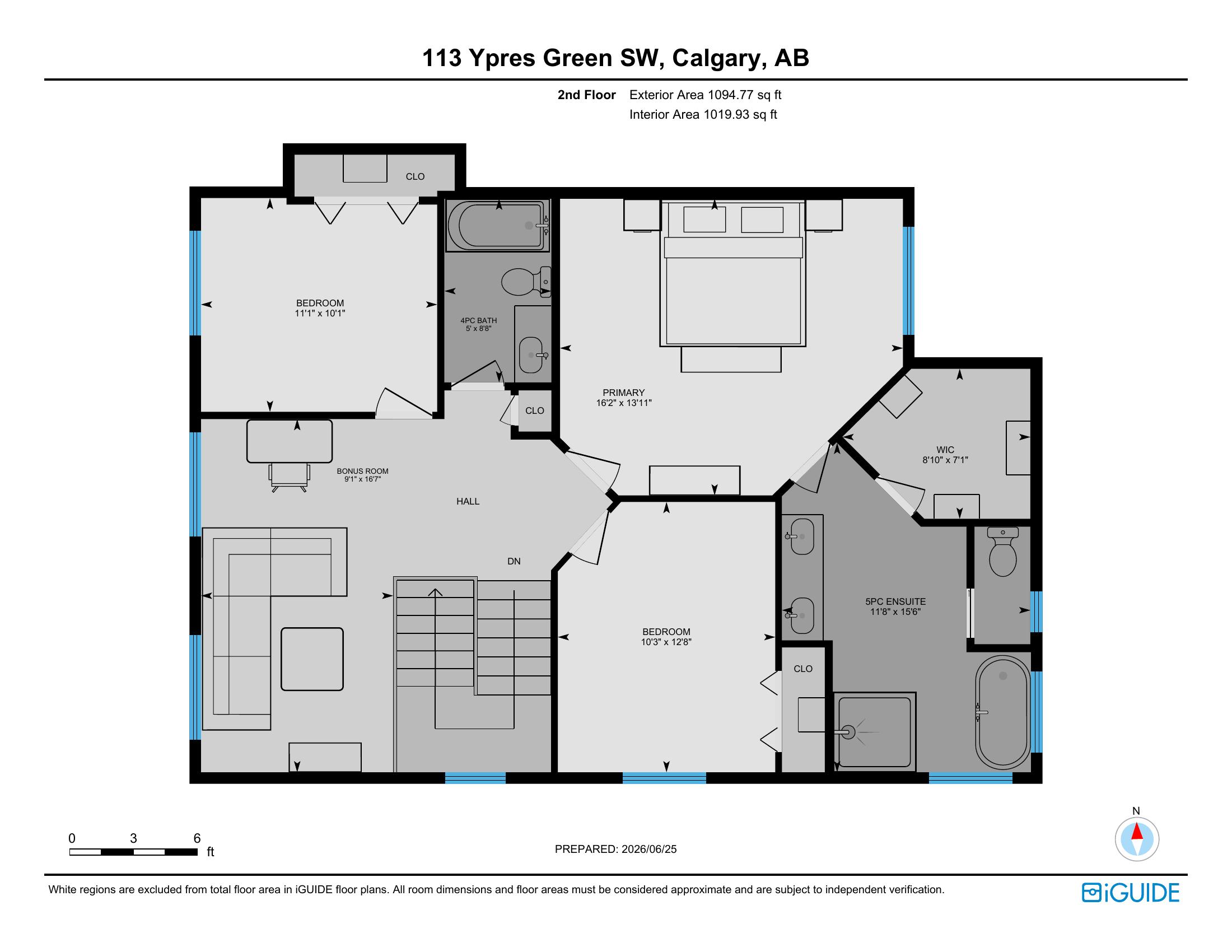 Second Floor floor plan — Interior Area 1,019.93 sq ft